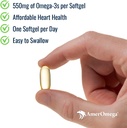 AmerOmega Triglyceride Omega-3 Fish Oil for Heart Health Support - Wild-Caught 阿拉斯加·沃利耶·波洛克 - 美裔来源,美裔马德 - 非GMO,Gluten-Free & Dairy-Free - 60 软胶