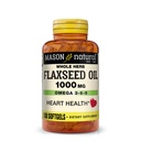 Mason Natural Flaxseed Oil 1000mg – Omega 3-6-9 心脏健康软胶 – Cold-Pressed 整体草药补充剂 – Gluten-Free, Non-GMO, 100 Softgels