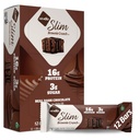 NuGo Slim 暗巧克力 Brownie Crunch, 16g 蛋白质酒吧, Gluten Free, 非GMO, Kosher, Keto Friendly, 低卡布, 12 Counter