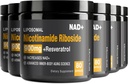 NAD 补充 - NAD+ 与 Nicotinamide Riboside (NR) 和 Resveratrol Quercetin 900mg 纯 NAD Plus 细胞修复健康老化脑功能,80 Capsules (Pack of 6)
