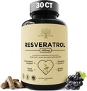 Quercetin & Resveratrol 补充葡萄种子 – 425mg 草本抗氧化剂与健康支持 – Penophenols & Nutrient Blend for General Health, 30Ct