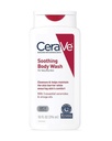 CeraVe Soothing Body Wash for Dry Skin, Shower Oil for 敏感,干燥,痒,以及Eczema - Prone Skin, Fragrance Free & Paraben Free & Sulfate Free, 10 oz (英语).