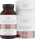Hush & Hush SkinCapuleTM Clear+, 皮肤护理补充剂, Vegan, 面部Acne治疗, 含有维生素A的清洁营养素补充剂, Turmeric, Dandelion Root, Zinc - 60 Capsules