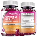 科尔蒂索尔女性补充剂 Cortisol Gummys 配有 Ashwagandha, Magnesium, L-Theanine, Phosphatidylserine, B6 科尔蒂索尔解毒剂 放松,睡眠,焦点,无糖, Vegan, 120