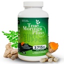 True Moringa Plus+ 联合支持 补充 10:1 提取 → 20,000 mg 有机莫林加, Turmeric Crucumin, Ginger, Boswellia, BioPerine → 成人超强草药抗氧化剂(150卡普尔)