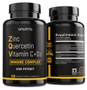 含维生素C 维生素D3 Bromelain Imune 支持高概率 Quercetin Zinc 补充 ZQV 由 SPARTIS 制作(装有 1瓶120卡普)