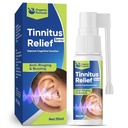 Tinnitus 环耳救济、Tinnitus 救济耳滴、天然Tinnitus Rëliëf 喷洒、减少耳鸣和改进听力,30毫升