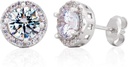 斯特林银制齐尔康宝石 光环9毫米 Stud Earrings