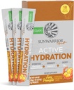 Sunwarrior 水力粉末 电解质 Packets 粉末 B12 长老莓 |汁菠萝 火焰 18 棒包装 126g Pouch | Vegan 和植物制糖 无糖