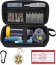 MGZNMTY旅行 携带与成人和儿童的Asthma Inhaler Spacer、Masks、Inhaler Holder与Asthma警报标签和医疗卡兼容的案件,武警(仅案例)(黑色)