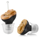 Premium 数字听力辅助放大器 - Canal (CIC) in-Ear mini Sound 增强器件,近视,噪声取消,个人听力放大器 - Black, Pair左右耳