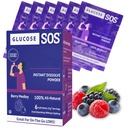 Glucose SOS Glucose Berry Medley Glucose Powder, 天然脱脂包装, 快速吸附, 即时溶解, 不需要水, 每盒6个 Sachets