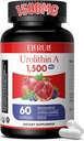 Urolithin A Supplement 1000 mg Plus Trans-Resveratrol, Anthocyanins, Green Tea,促进健康老龄化,支持手机和男女能源,60 Capsules-60