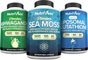 营养素 Premium 爱尔兰海 Moss Cassules, Ashwagandha, 和 Liposomal Glutathione 补充剂:海 Moss, 减少 Glutathione, & Ashwagandha 豁免补充剂 Mood, 文摘, 和解毒