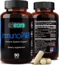 ELEAN Immuno PWR - 富含锌、硒、氨基酸莱辛和Astragalus根提取物,用于Collagen合成、甲状腺体健康、矿物支持、能源和Immune健康 90 Veg Capsules。