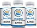 Omega 8060 2400mg Omega 3 鱼油联合健康补编 60 软胶 - 3个月供应 - 3pk