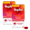 MegaRed Ultra 集中750mg Omega-3 Krill油脂肪酸补充剂,配有环保局/DHA、抗氧化剂Astaxanthin、无鱼油后味支持心脏健康、80个软胶(2包)