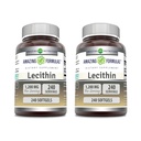 惊人的 Lecithin 1200 mg 软胶 补充 QQ 高概率 QX 非 GMO QQ 免费 Gluten (2 Pack, 240 Counter)