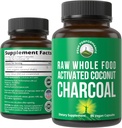 峰性能激活了来自野生收获椰子壳的炭藻(Charcoal Vegan Capsules). 最佳安全炭药,用于除毒、减毒、布洛丁。