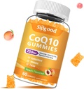糖自由CoQ10 Gummys,Plus Omega-3,维生素B3和锌,镁,5X 高吸收共聚物Q10 补充物,q10 Boost 细胞能,Potent 抗氧化剂和大脑,桃花火药,60 Cts
