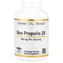 加利福尼亚金营养蜜蜂 Propolis 2X Potency, 集中抽取500毫克, 等效至1000毫克天然Propolis, 支持免疫健康与生命*, 240 Veggie Capsules