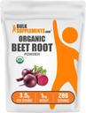 Bulk Assupports.com 有机甜菜根粉 - 超级食品补充品,甜菜根补充品 - Vegan & Gluten Free,每服3.5g, 1kg (pack of 5) (11磅)