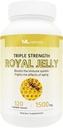 ML Naturals Royal Jelly 1500mg 120 Vegetable Capsules, 等效于6%(27mg)10HDA. 冷冻干燥、 Gluten 自由、 NSF 认证和 cGMP- Contliant