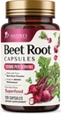 Beet Root Capsules 1300mg - 超强红蜂肉粉补充剂 - 支持硝氧生产,心脏健康和自然能源 - 非GMO,Vegan,Gluten Free - 120 Veggie Capsules