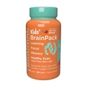 Brainiac儿童日报BrainPack Gummys,支持脑健康与Omega 3 DHA EPA DPA, Choline, B6 & B12 和Lutein 在免疫支持下促进眼部健康, Citrus Berry Flavor, 90 ct