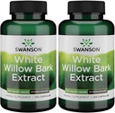 Swanson White Willow Bark 节选 - 推广联合支持和肌肉救济 - 标准化到15% Salicin - 无胃刺激的自然补充 - (120卡普尔,每包500毫克) (2包)