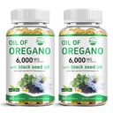 原生Oregano石油与黑籽油,Immune健康1 Oregano补充品中的2种,保留高浓度Carvacrol和Thymoquinone,非GMO,60软胶,2包