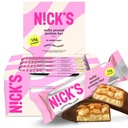 NICKS 蛋白质棒 巧克力花生 15g蛋白 15g 蛋白质 200卡路里 低卡布 Keto 友好小吃 无添加糖(多包装 12条 x 50g)