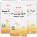 (一包3) Hi Well Premium Propolis 3200 Flavonoid 96mg 250 Vege Capsules (英语).