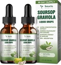 (2包)纯Soursop Graviola液滴支持消化皮肤健康,睡眠和抗氧化剂 - Guanabana Oil Organic Organic Leaf Exact Soursop Bitters 液滴,天然火焰,非GMO,Vegan, 4 Fl Oz