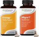 Migra-T 配有咖啡因 - Migraine 预防和救济补充 - 支持严重头痛 - 降低轻声和Odor 敏感性 - 120 Capsules