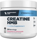 透明实验室 Creatine HMB - 含HMB的Creatine 单水合物粉,用于肌肉生长,增强强度,增强能量输出,提高运动性能 - 30种服务,草莓柠檬水