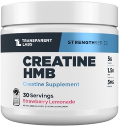 透明实验室 Creatine HMB - 含HMB的Creatine 单水合物粉,用于肌肉生长,增强强度,增强能量输出,提高运动性能 - 30种服务,草莓柠檬水