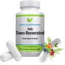跨Resveratrol补充剂 - 有机卡普尔-维冈补充剂 男女,天然抗氧化剂,多酚补充剂,抗衰老-60卡普尔,600毫克,30天供应