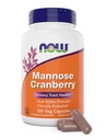 Now Foods Mannose Cranberry, 120 Veg Capsules - 带有PAC - 450mg dMannose, 250mg 整体 Cranberry - Bladder Cleanse and Urinary Tract Health * - Vegan 友好补充品,非GMO
