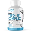 天然聚变 TTFD Thiamini B1 补充 - 100mg 60 功用 - 8mg 镁 - 无毒填充剂 - TTFD Thiamini Tetrahydrofuryl Disulfide - 第三方试验 - 营养补充剂