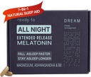 成人梦想自然睡眠援助 — 配有时间释放Melatonin, Magnesium, Ashwagandha, B6 & Chamomile — 非哈比人形成睡眠维生素 — 60 Capsules 11/30/25 期满