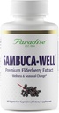 Paradise Herbs Sambuca-Well, Sambucas Nigra, 欧洲长莓50:1 提取物, 超级吸附剂, 超纯度, Vegan, 非转基因生物, Gluten Free, 60 蔬菜 Capsules