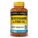 MASON NATURAL Glucosamine & Fish Oil 补充剂,DHA & Omega 3用于联合和肌肉支持,1个月供应软胶药