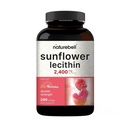 NatureBell Sunflower Lecithin 2,400mg, 240 Softgels QQ 与非GMO 葵花籽油 – 富含磷酸盐(Phospatidyl Choline) – 无豆,无胶