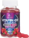 维生素D3 补充Gummy 5000 IU(125 mcg) 男女饮食维生素D - Bone, Teeth, Muscle和Immune健康支持,HighPotency VIT D3 自然的非GMO和Gluten Free - 60 Gummies