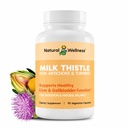 Natural Wellness Milk Thettle with Artichoke & Turmeric – 高级肝脏支持补充解毒,再生和抗氧化剂保护 – 支持肝脏清洁,消化和总体健康