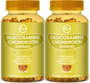 Glucosamine Chondroitin Gummys与MSM - 1500mg 超强联合支援,免疫支援 - 成人,男女,60个计数,包2