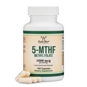 甲基folate1000mcg, 120 Capsules(第三方测试的甲基Folate补充品) 甲基Folate是一种由双木制成的更活跃的Folate than Folic Acid(非GMO, Vegan Safe)形式.