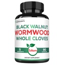Satoomi 5 in 1 Wormwood Capsules Supplement - 带有黑胡桃克洛夫斯图尔默里和柏伯林HCl - 90 Capsules - Immune System & Digestion 健康