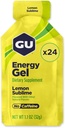 GU 能源 原始体育营养 能源 Gel, Vegan, Gluten-Free, Kosher, 以及乳品 任何工作都免费的能源,24 Count, Lemon Sublime